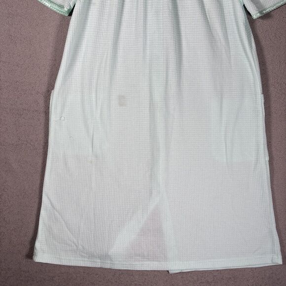 Adonna Sleepwear Nightgown Muumuu Women’s Size M Waffle Knit Teal House Dress - Picture 12 of 14